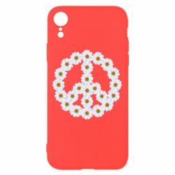 Чехол для iPhone XR Знак мира из ромашек - PrintSalon