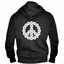 Мужское худи на молнии Знак мира из ромашек - PrintSalon