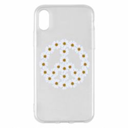 Чехол для iPhone X/Xs Знак мира из ромашек - PrintSalon