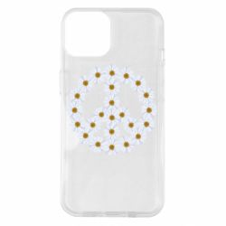 Чехол для iPhone 14 Знак мира из ромашек - PrintSalon