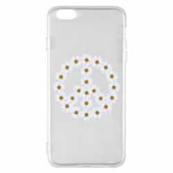 Чехол для iPhone 6 Plus/6S Plus Знак мира из ромашек - PrintSalon