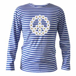 Тельняшка с длинным рукавом Знак мира из ромашек - PrintSalon