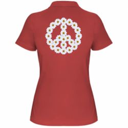 Женское поло Знак мира из ромашек - PrintSalon