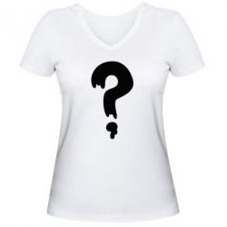 Женская футболка с V-образным вырезом Знак Вопроса - PrintSalon