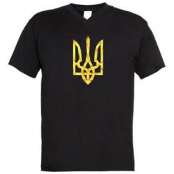 Мужская футболка  с V-образным вырезом Золотий герб - PrintSalon