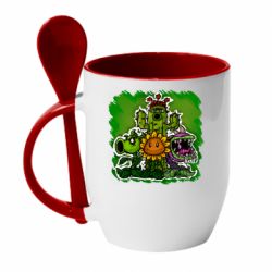 Чашка з ложкою Zombie vs Plants players - PrintSalon