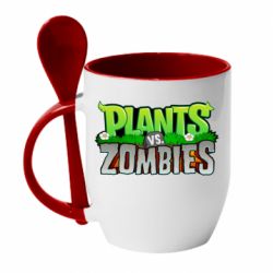 Чашка с ложкой Zombie vs Plants - PrintSalon