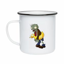 Кружка эмалированная Zombie with a duck - PrintSalon