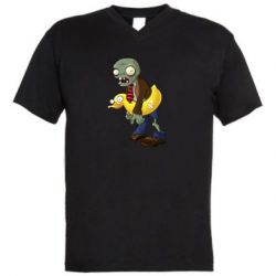 Мужская футболка  с V-образным вырезом Zombie with a duck - PrintSalon