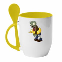 Чашка с ложкой Zombie with a duck - PrintSalon