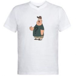 Мужская футболка  с V-образным вырезом Зус - PrintSalon