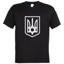Чоловіча футболка з V-подібним вирізом Зірка Давида+герб