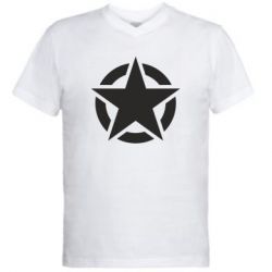 Чоловіча футболка з V-подібним вирізом Зірка Капітана Америки - PrintSalon