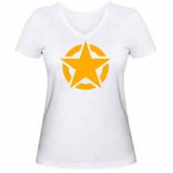 Жіноча футболка з V-подібним вирізом Зірка Капітана Америки - PrintSalon