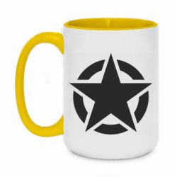 Чашка двухцветная 420ml Звезда Капитана Америки-PrintSalon Чашка двухцветная 420ml Звезда Капитана Америки