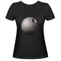 Женская футболка с V-образным вырезом Звезда смерти - PrintSalon